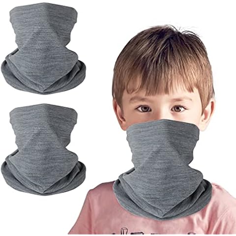 KGC 2 Pack Kids Neck Warmer Gaiter,Fleece Windproof Winter Face Mask Scarf Bandana Face Cover for Boys Girls Outdoor Sports Cover