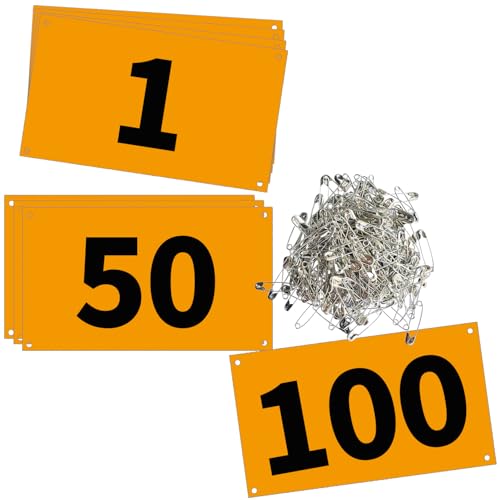 UISKOOPW Race Bib Numbers for Tryouts,Running Bibs for Races, Marathon Bibs,Tyvek Racing Bibs with Pins,Track...