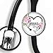 Stethoscope Tag - Heart Steth Floral Pink - Personalized Name - Steth ID Tag/Steth Tag/Nurse Gift/Medical ID/Badge Holder
