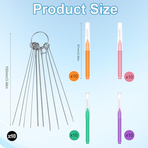 Image of 50pcs Shower Head Cleaner Tools, Multipurpose Shower Head Cleaning Brushes Multi-Size Showerhead Cleaner Picks Anti-Clogging for Bathroom Small Hole Nozzle Little Gaps (Orange, Green, Pink, Purple)