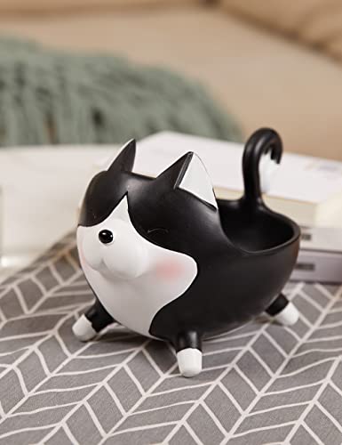 Seinhijo Cat Candy Dish Cookie Plates Nuts Bowl Jewelry Tray Animal Arts Statue Sculpture Polyresin Figurine 7.5 Inch #TOP1