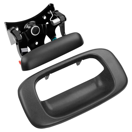 Gledewen 15997911 Upgraded Metal Tailgate Handle Latch with Plastic Bezel Trim Rod Clips Compatible with 1999-2007 Chevy Silverado GMC Sierra 1500 2500 3500 Replaces# 15228539 15228541 15228540