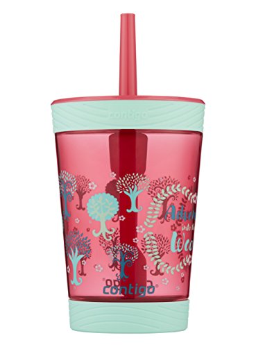 Copo com canudo Tritan para crianças à prova de derramamento da Contigo, 400 ml, rosa