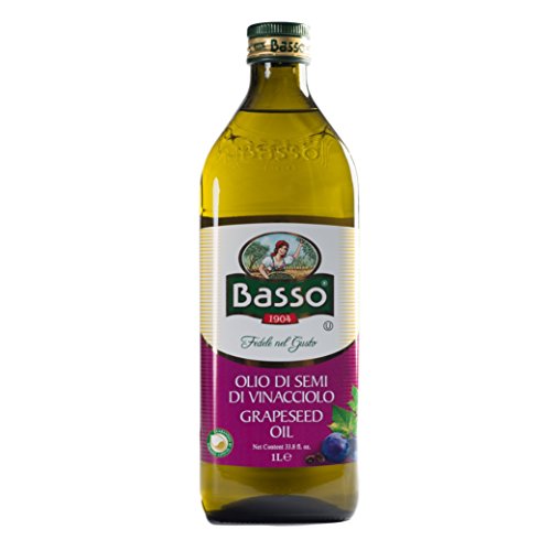 Basso Olio di Semi di Vinacciolo alimentare da condimento in bottiglia di vetro da 1 litro