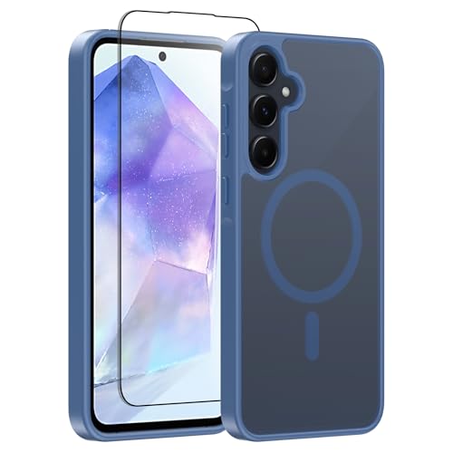 Coque Samsung A35 5G antichoc fin bleu mat anti-chute