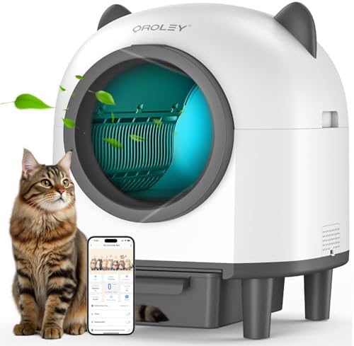 OROLEY Self-Cleaning Litter Box, Automatic Cat Litter Box with AP...