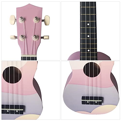 Mingzhe Ukulele Soprano Infantil de 21 Polegadas com Gig Bag 4 Cordas Basswood compensado Uke Ultraf