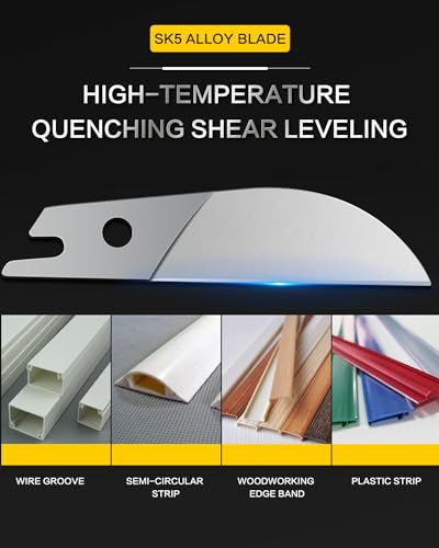 KATUR 22.5°-45° Angle Miter Shear Cutter, Multi-Function Trunking Scissors, Quarter Round Cutting Tool for Cutting PVC PPR PE Pipe, Branch, Wire, Including 2 Spare Blade and Small Wrench - Image 6