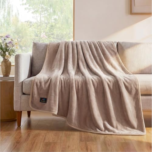 luciphia Waterdichte hondendeken, wasbare deken voor kleine honden en katten, wollige sherpa fleece, huisdierdeken, waterdichte deken voor bank, bed, auto, kaki, M (100 x 145 cm)