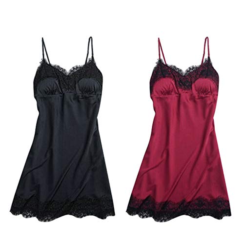 Serenable 2 PCS Feminino Decote Em V Pijama Roupa De Dormir Lingerie