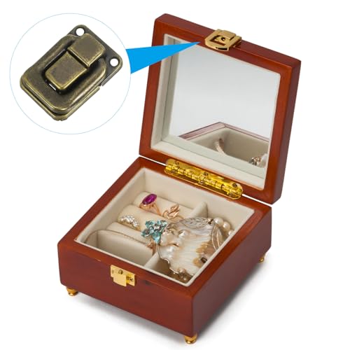 Image of PATIKIL Toggle Catch Lock 1.6 inch x 1 inch, 18 Pack Metal Buckle Hasp Lock Latch Clasp for Jewelry Box Wooden Case Decoration, Bronze