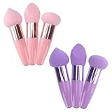 MAGICLULU 6Pcs Powder Puff Mushroom Makeup Sponge with Handle Foundation Concealer Blending Beauty Sponge Dry & Wet Use for Powder Cream 4.13 x 1.18 x 1.18Inch