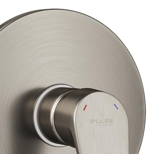 PULSE ShowerSpas 3001-RIV-PB-BN Válvula Mezcladora Tru-Temp, Kit de Recorte de Válvula de Equilibrio de Presión, Redondo, 1/2" NPT, Níquel Cepillado miniatura 3
