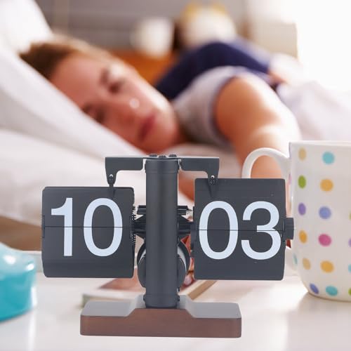 Relógio Mecânico Flip Down, Estilo retrô, Relógio Digital Automático Flip Down, Decoração de Mesa pa