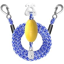Heavy Duty Boat Tow Harness for Tubing, Water Sports Tow Rope for Boat Towables & Tubes, Self Centering Tow Harness Line with Clip Quick Connector & Stainless Steel Hooks