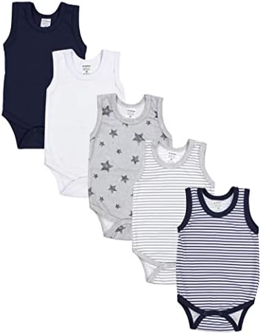 TupTam Baby Jungen Achselbody 5er Pack Baumwolle Unifarben Bequem