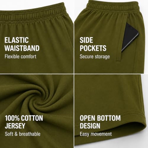 Image of Essential Elements Mens 3 Pack 100% Cotton Lounge Pajama PJ Shorts