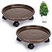 Skelang Pack of 2 Plant Pallet Caddy Plant Stand Plant Pot with Lock Wheels Round Flower Pot,Planter Trolley Casters Rolling Tray Coaster, Moving Plant Pot Saucer