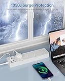 AICODE 4-Way Extension Lead With USB Slots, Surge Protected, 1.5M Extension Cable, Individual Switches, 1 USB C & 3 USB A Ports, Multi Plug Adapter Socket, Wall Mount for Home, Office White - Image 5