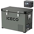 ICECO VL45 Portable Refrigerator Powered by SECOP, 47 Quart Platinum Compact Refrigerator, 0?~50?, DC 12/24V, AC 110/240V, 12V fridge for Outdoor, Travel & Car Use, With 1075Wh PB1000 Power Station