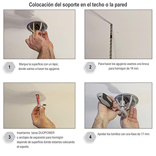 Support Fixation Plafond Maxbolt en X pour Sécuriser Vos Sangles de Sport