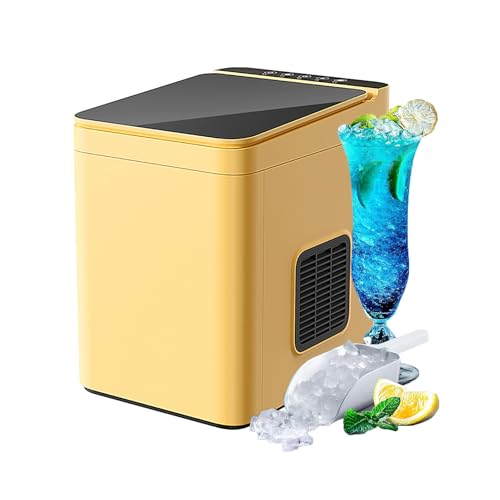 ASHLGQB Ice Maker Countertop, 15kg/Day, Chewable Ice Maker, Rapid Ice Release in 6 Mins, 1.5L Large Capacity Water Tank, Adjustable Ice Cube Size, Low Noise