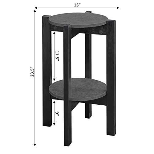 Convenience Concepts 121151 Newport Medium Plant Stand, Faux Cement / Black thumb #2