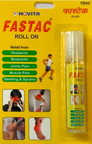 Novita Fastac Roll On Natural & Ayurvedic Pain Relief Oil Roll On - 10 ml pack of 2