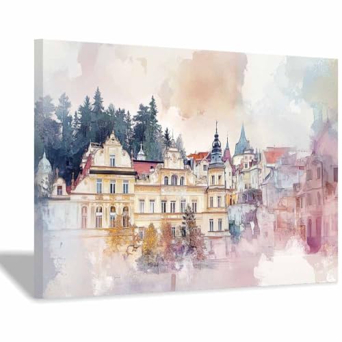 Affiche coucher de soleil urbain vintage AMXBZC 60x90cm encadrée