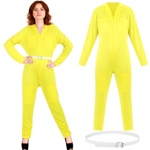 Ramede 2 Pcs Vintage Yellow Costume & Belt Set 90s