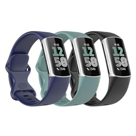 Astorgos 3 PZS Correa de Reloj Compatible con Fitbit Charge 6/Fitbit Charge 5 para Mujer Hombre, Pulsera de Silicona Suave de Repuesto, Negro/Azul Oscuro/Verde Pino