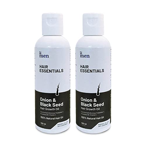 ForMen Hair Growth Oil 100% Natural with 22 Powerful Scalp Health And Hair Growth Ingredients 200ml | Onion Oil, Black Seed Oil, Neem & Amla Oil | No Mineral Oil (Pack of 2)