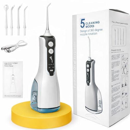 Hydropulseur dentaire Luxe avec buse rotative 360 et jet haute précision pour soin buccal