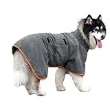 Dog Drying Coat Bathrobe Towel, Microfibre Material Fast Drying Super Absorbent Dog Bath Robe, Pet Q