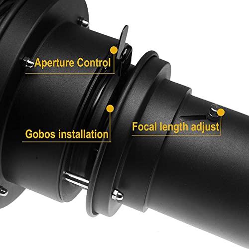 Alluneitter Bowens Mount Snoot,Strobe Video Snoot Conical Projector Snoot With Optical Lens Kit Include Various Gobos Used For Video Artist Modelling Shape Light Studio Photography Projection #TOP3