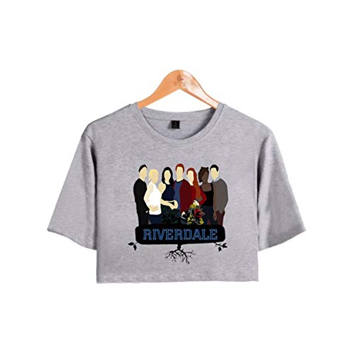 Riverdale South Side Impreso Camisetas de Manga Corta Algodón Verano Mujeres Casual Crop Tops Short tee Shirts (3,L)