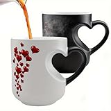 Cikiki Taza de café personalizada de San Valentín, taza de café personalizada de 325 ml con foto, taza de cerámica con mango en forma de corazón para San Valentín, cumpleaños, boda