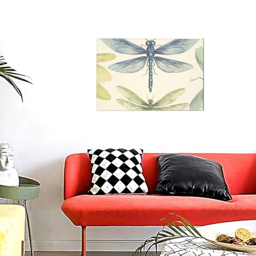 Toile moderne libellule KKLWEGU pour illuminer une chambre sombre ou un salon chic