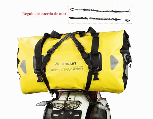Miniatura 7 de Wild Heart Bolsa De Equipaje Impermeable 40l 66l 100l, Con Soldadura, Apropiada Para Piragüismo, Campamento, Remo, Moto 66 L Bajo Doble Capa Amarilla, Con Cuerdas