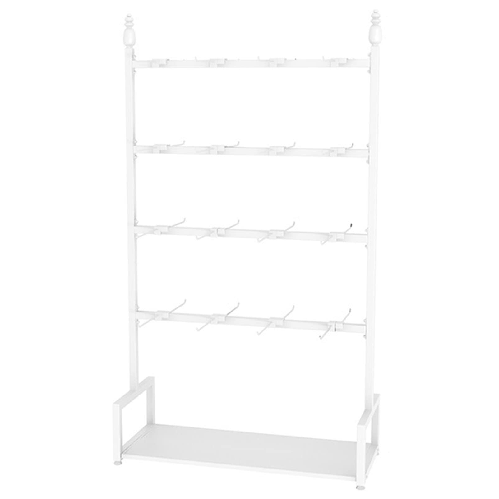 HADECOLL Clothes Rack, Double Sided Garment Display Stand, Floor Hanger With Hooks, Storage Organizer For Accessories, Bedroom Closet Organization