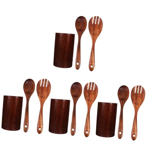 PRETYZOOM 4 Juegos utensilios de cocina de madera de acacia Artilugio cajón organizador de cubiertos kitchen drawer organizer portacubiertos de mesa porta cubiertos de madera porta cuchara