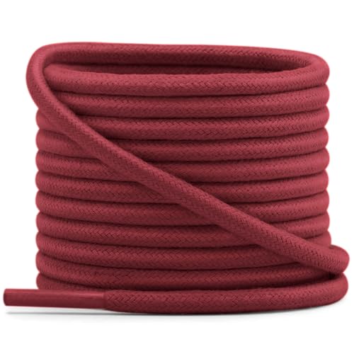 Image of YFINE Waxed Round Shoe Laces: 2 Pairs Oxford Shoelaces for Dress Shoes Boot | 4mm Thick, 20 Colors, 24 inch-71 inch, for Business Footwear, Chukka Boots, Men & Women
