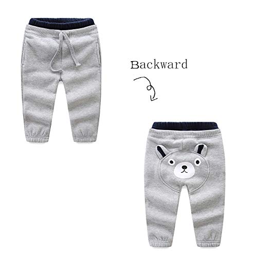 Image of Mud Kingdom Kids Fleece Jogger Pants Winter Cute Bear