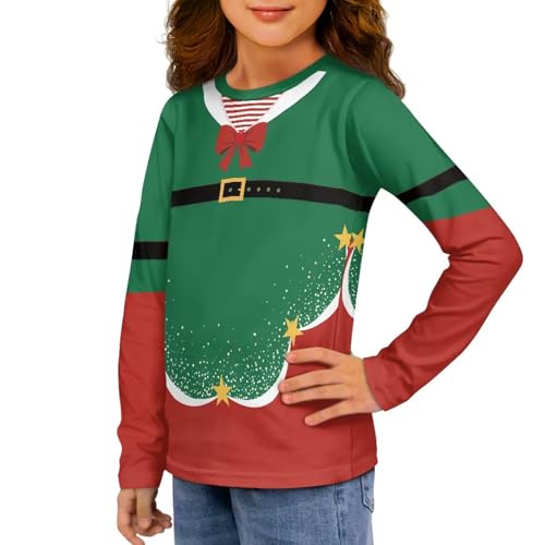 Christmas Long Sleeve Shirts for Girls Graphic Vintage Pullover Tops Fall Winter Clothes for Back to School 3-16Y4