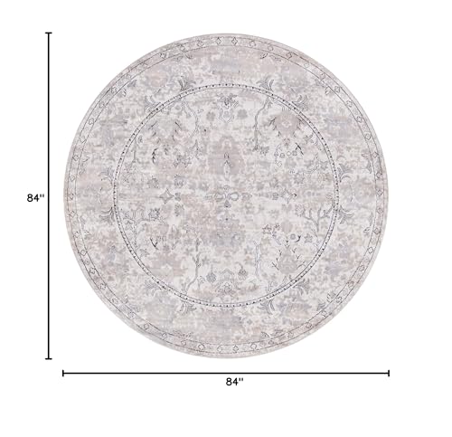 Tapete Redondo 7 Ft Ivory Rugs.com Oregon Collection miniatura 2
