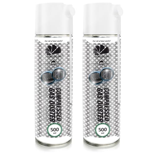 AABCOOLING (2 x 500 ml) Home&Office Compressed Gas Duster - Odkurzacz w Sprayu, Laptopa, Odkurzacz do Wyposażenia Komputerowego, Puszka, Spray do Czyszczenia Komputera, Klawiatury