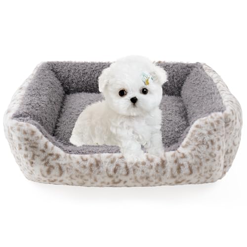 Smouatou Dog Soft Bed, Anti-Anxiety Puppy Cuddler Bed for Puppy Dog and Cat (Grey, S)