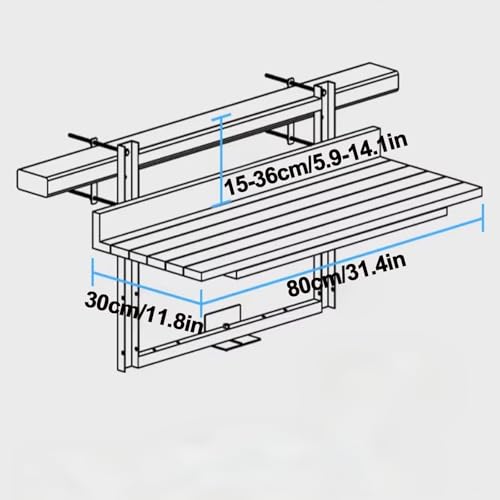 Table de balcon suspendue pliante pour gagner de l'espace sur les petits extérieurs