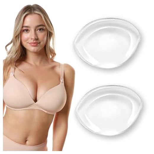 CharmX Silicone Bra Inserts,Gel Bra Push Up Breast Pads Bra Padding Bust Enhancer for Sports Bra Swimsuit Cleavage Enhancers Pads (Transparent, Large)