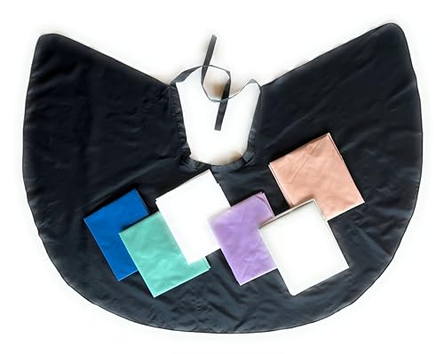 niavida Frisierumhang kurz zum Binden Auskämm-Umhang ca. 96 x 78 Royal blau waschbar leicht + formschön für Haar, Kosmetik und Styling (71B roy blau)